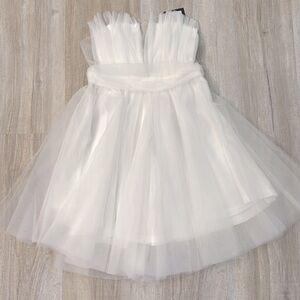 Angel Biba white tulle mini dress size medium NWT